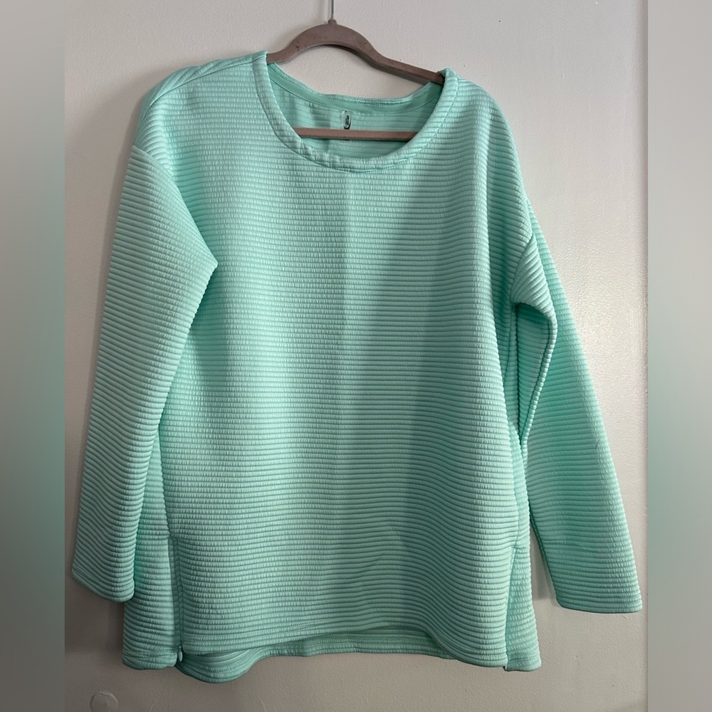 Mia sport seafoam green blouse